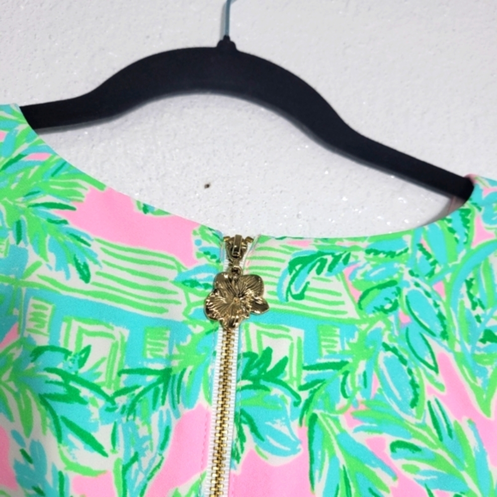 Lilly Pulitzer Vivian Stretch Shift Dress Pink Sand Paradise Size 6 - Picture 4 of 9